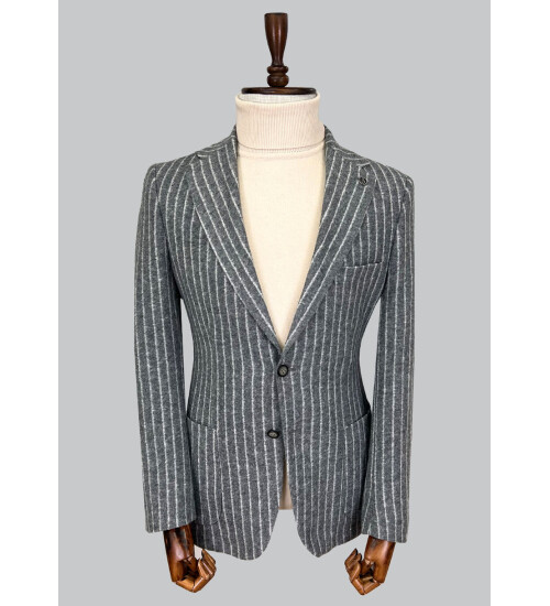 SUIT SARTORIA ÇİZGİLİ GRİ CEKET 4566