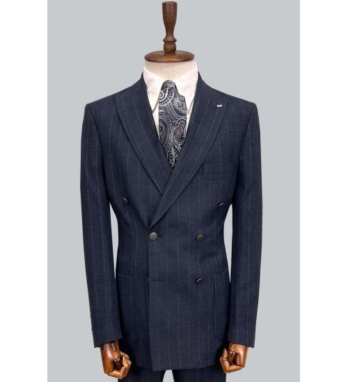 SUIT SARTORIA LACİVERT ÇİZGİLİ KRUVAZE TAKIM ELBİSE 2928