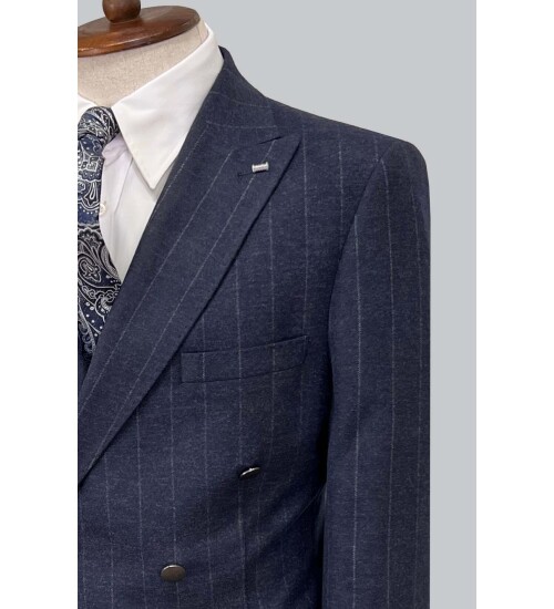 SUIT SARTORIA LACİVERT ÇİZGİLİ KRUVAZE TAKIM ELBİSE 2928