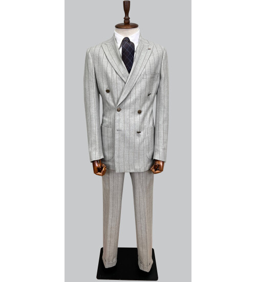 SUIT SARTORIA GRİ ÇİZGİLİ KRUVAZE TAKIM ELBİSE 2928