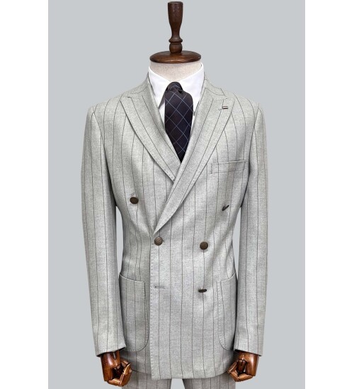 SUIT SARTORIA GRİ ÇİZGİLİ KRUVAZE TAKIM ELBİSE 2928