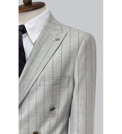 SUIT SARTORIA GRİ ÇİZGİLİ KRUVAZE TAKIM ELBİSE 2928