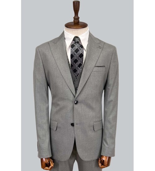 SUIT SARTORIA GREY SUIT WITH DOUBLE FACED VEST 2917