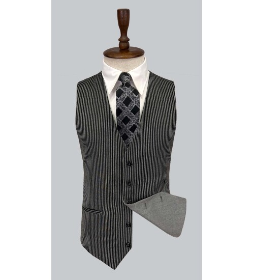 SUIT SARTORIA GREY SUIT WITH DOUBLE FACED VEST 2917