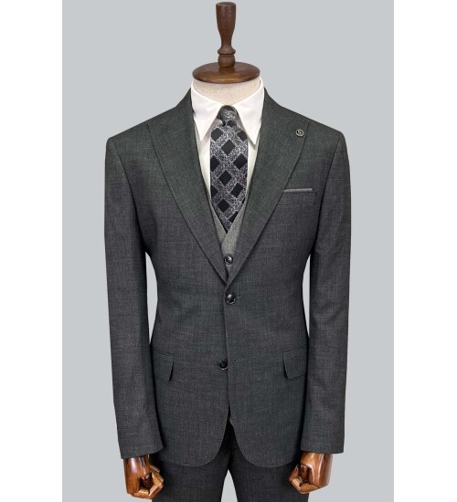 SUIT SARTORIA DARK GREY SUIT WITH DOUBLE FACED VEST 2917