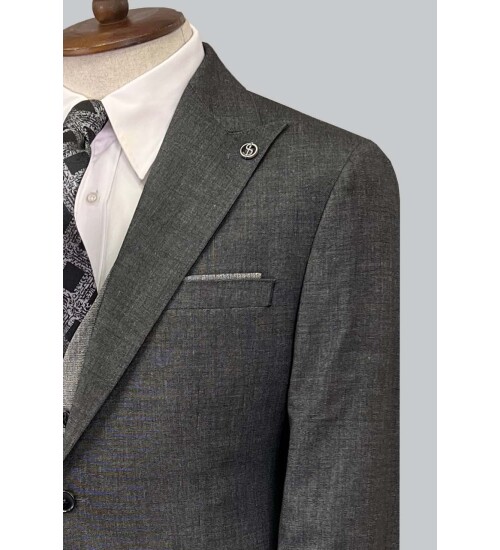 SUIT SARTORIA DARK GREY SUIT WITH DOUBLE FACED VEST 2917