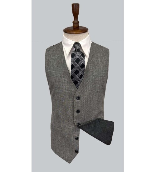 SUIT SARTORIA DARK GREY SUIT WITH DOUBLE FACED VEST 2917