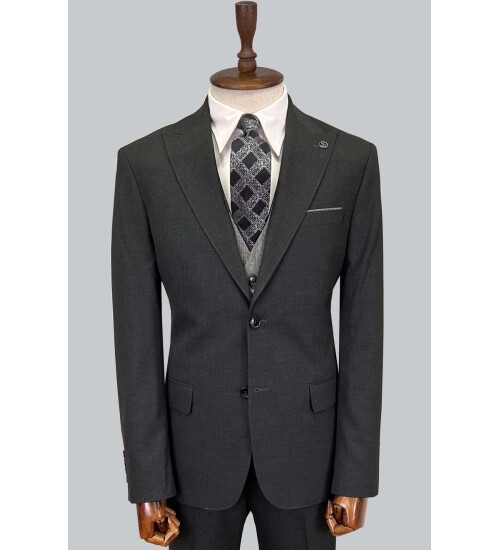 SUIT SARTORIA DARK GREY SUIT WITH DOUBLE FACED VEST 2917