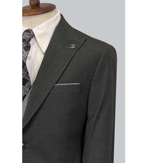 SUIT SARTORIA DARK GREY SUIT WITH DOUBLE FACED VEST 2917