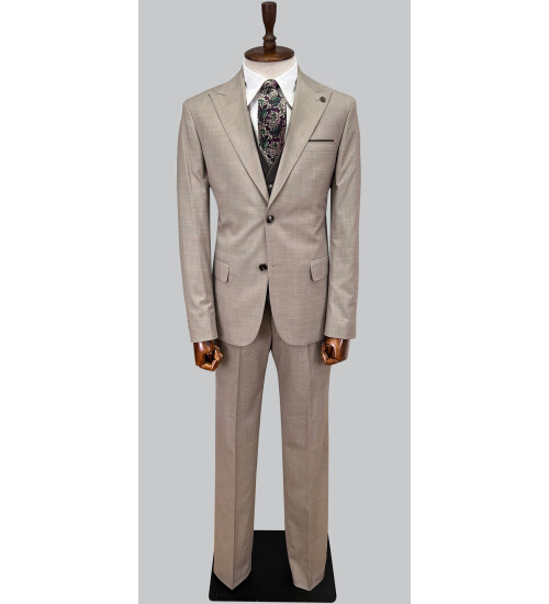 SUIT SARTORIA BEIGE SUIT WITH DOUBLE FACED VEST 2917