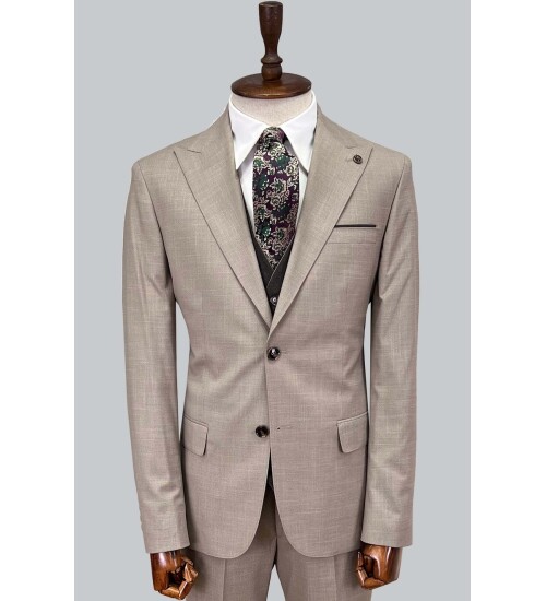 SUIT SARTORIA BEIGE SUIT WITH DOUBLE FACED VEST 2917