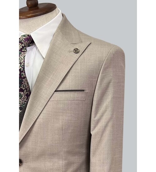 SUIT SARTORIA BEIGE SUIT WITH DOUBLE FACED VEST 2917