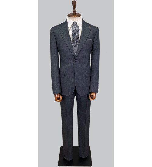 SUIT SARTORIA NAVY BLUE SUIT WITH DOUBLE FACED VEST 2917