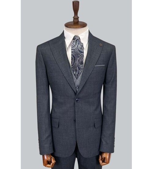 SUIT SARTORIA NAVY BLUE SUIT WITH DOUBLE FACED VEST 2917