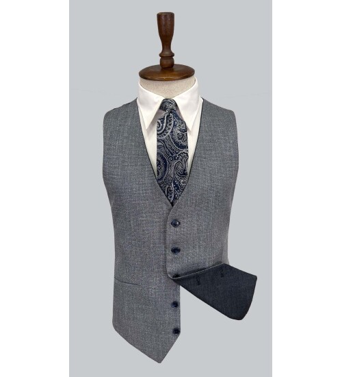 SUIT SARTORIA NAVY BLUE SUIT WITH DOUBLE FACED VEST 2917