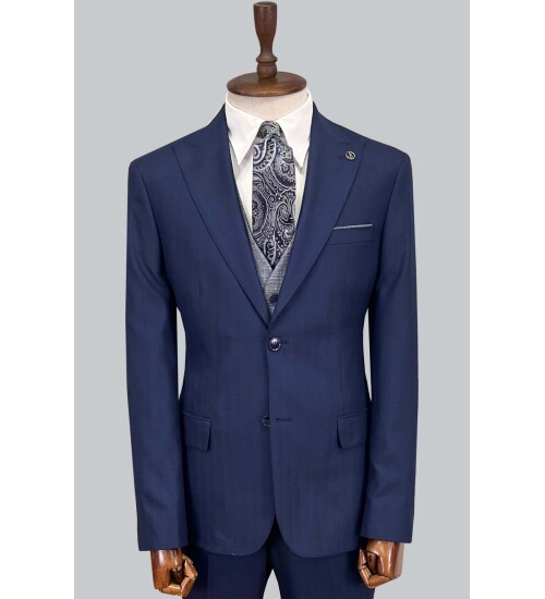 SUIT SARTORIA NAVY BLUE SUIT WITH DOUBLE FACED VEST 2917