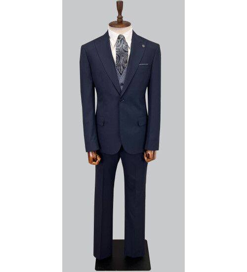 SUIT SARTORIA NAVY BLUE SUIT WITH DOUBLE FACED VEST 2917