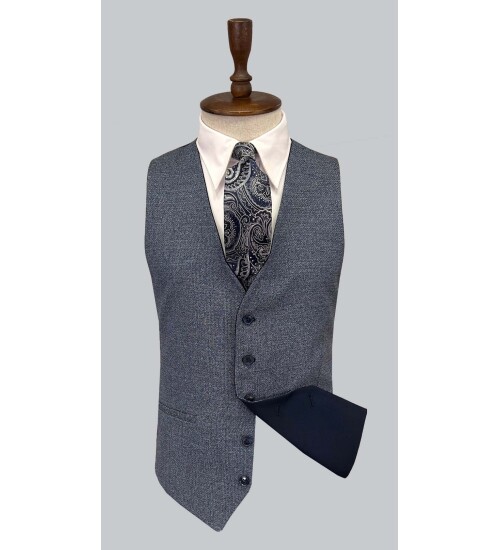 SUIT SARTORIA NAVY BLUE SUIT WITH DOUBLE FACED VEST 2917