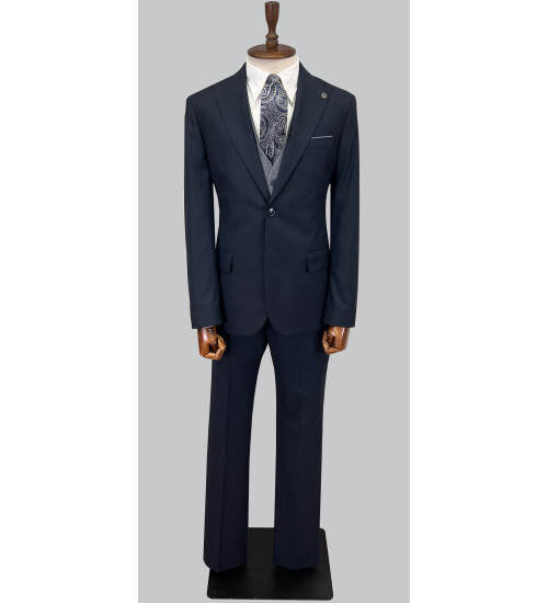 SUIT SARTORIA NAVY BLUE SUIT WITH DOUBLE FACED VEST 2917