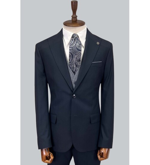 SUIT SARTORIA NAVY BLUE SUIT WITH DOUBLE FACED VEST 2917