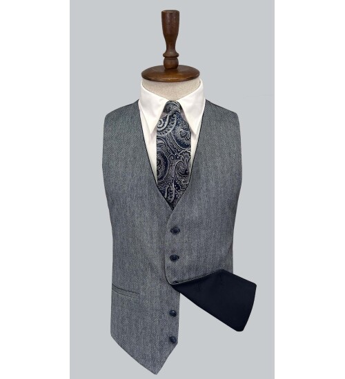 SUIT SARTORIA NAVY BLUE SUIT WITH DOUBLE FACED VEST 2917