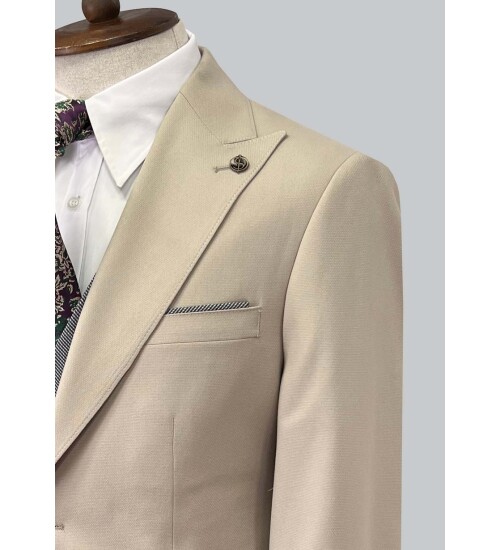 SUIT SARTORIA BEIGE  SUIT WITH DOUBLE FACED VEST 2916