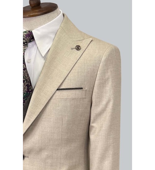 SUIT SARTORIA BEIGE SUIT WITH DOUBLE FACED VEST 2916