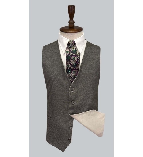 SUIT SARTORIA BEIGE SUIT WITH DOUBLE FACED VEST 2916