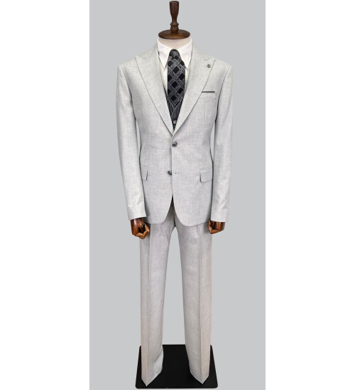 SUIT SARTORIA LIGHT GREY SUIT WITH DOUBLE FACED VEST 2916