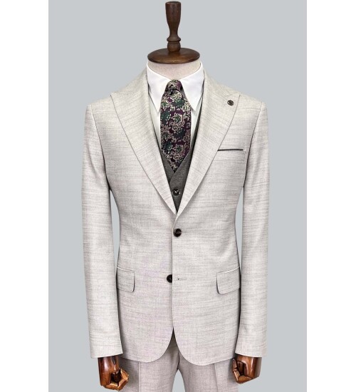 SUIT SARTORIA LIGHT GREY SUIT WITH DOUBLE FACED VEST 2916