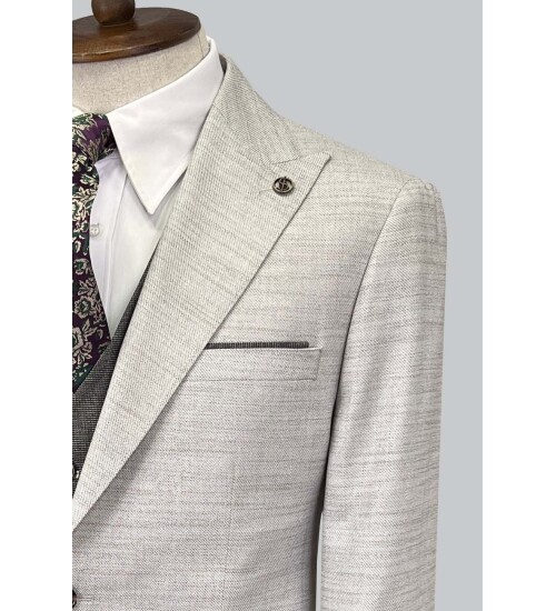 SUIT SARTORIA LIGHT GREY SUIT WITH DOUBLE FACED VEST 2916