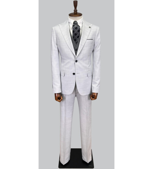 SUIT SARTORIA LIGHT GREY SUIT WITH DOUBLE FACED VEST 2916