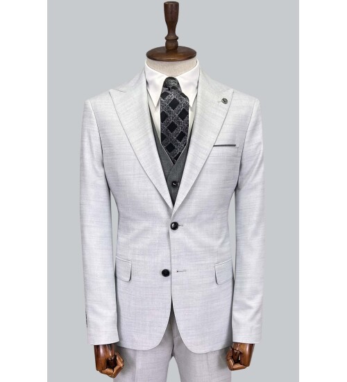 SUIT SARTORIA LIGHT GREY SUIT WITH DOUBLE FACED VEST 2916