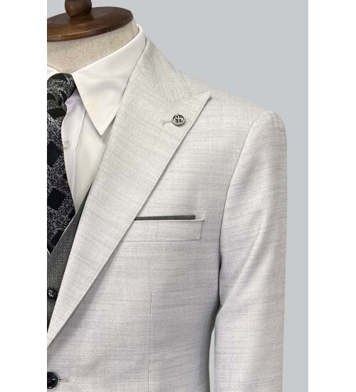 SUIT SARTORIA LIGHT GREY SUIT WITH DOUBLE FACED VEST 2916