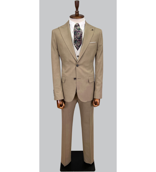 SUIT SARTORIA BROWN SUIT WITH DOUBLE FACED VEST 2917