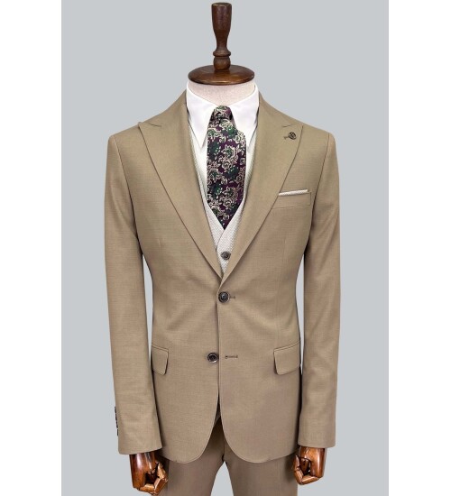 SUIT SARTORIA BROWN SUIT WITH DOUBLE FACED VEST 2917