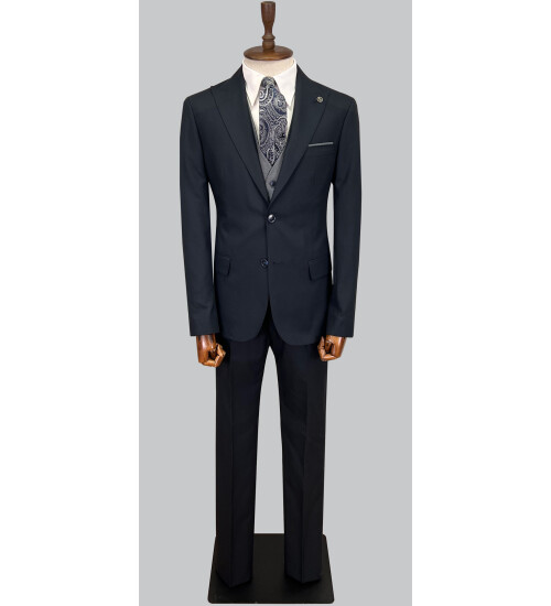 SUIT SARTORIA NAVY BLUE SUIT WITH DOUBLE FACED VEST 2917