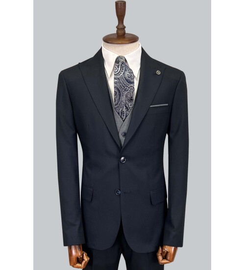 SUIT SARTORIA NAVY BLUE SUIT WITH DOUBLE FACED VEST 2917