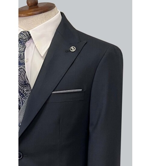 SUIT SARTORIA NAVY BLUE SUIT WITH DOUBLE FACED VEST 2917