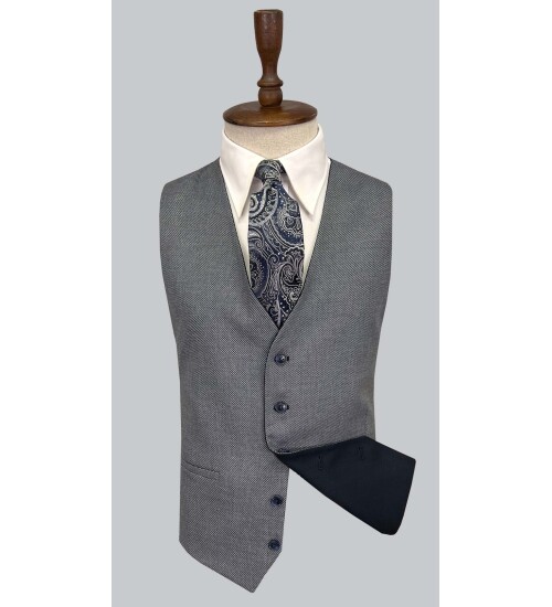 SUIT SARTORIA NAVY BLUE SUIT WITH DOUBLE FACED VEST 2917