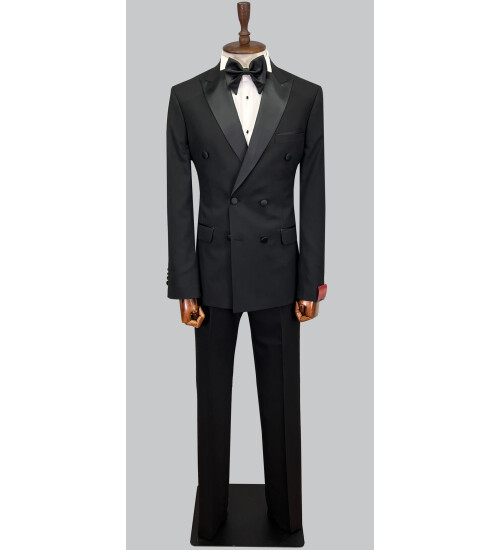 SUIT SARTORIA SİYAH SİVRİ YAKA KRUVAZE DAMATLIK 5652