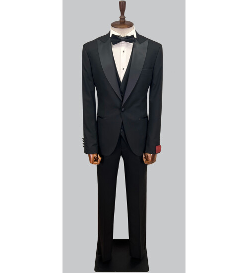 SUIT SARTORIA SİYAH SİVRİ YAKA DAMATLIK 5648