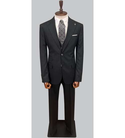 SUIT SARTORIA ÇİZGİLİ SİYAH YELEKLİ TAKIM ELBİSE 2895