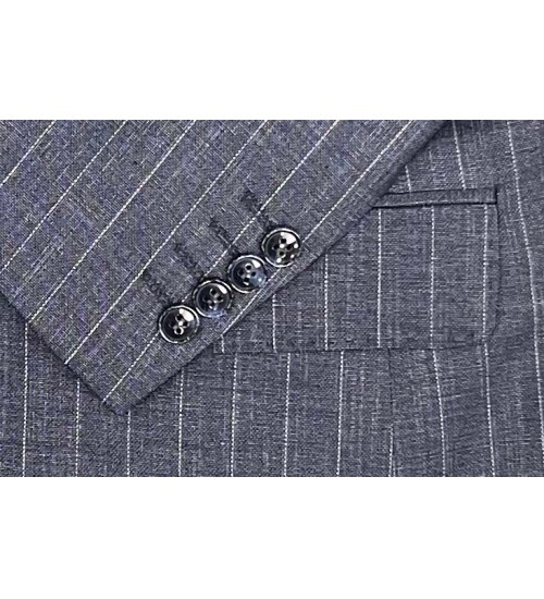 SUIT SARTORIA ÇİZGİLİ MAVİ YELEKLİ TAKIM ELBİSE 2895