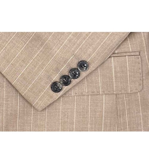 SUIT SARTORIA ÇİZGİLİ BEJ YELEKLİ TAKIM ELBİSE 2895