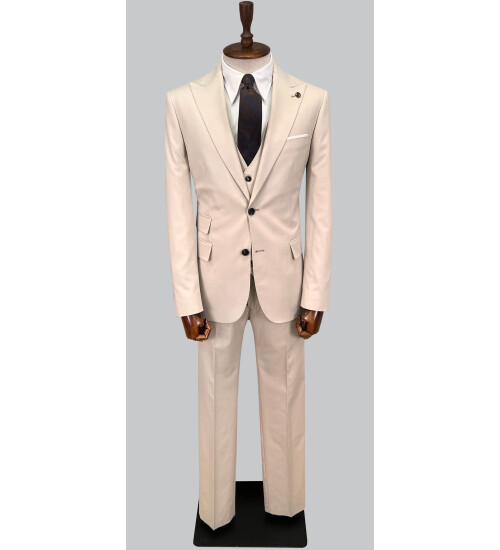 SUIT SARTORIA BEJ YELEKLİ TAKIM ELBİSE 2895