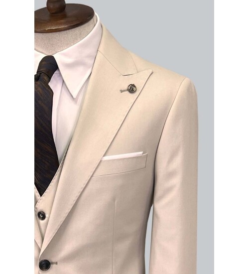 SUIT SARTORIA BEJ YELEKLİ TAKIM ELBİSE 2895