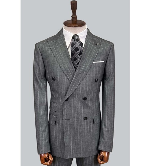 SUIT SARTORIA GREY DOUBLE BREASTED SUIT 2894