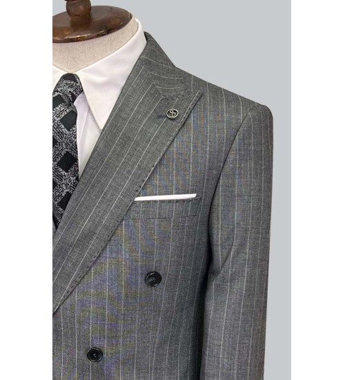 SUIT SARTORIA GREY DOUBLE BREASTED SUIT 2894