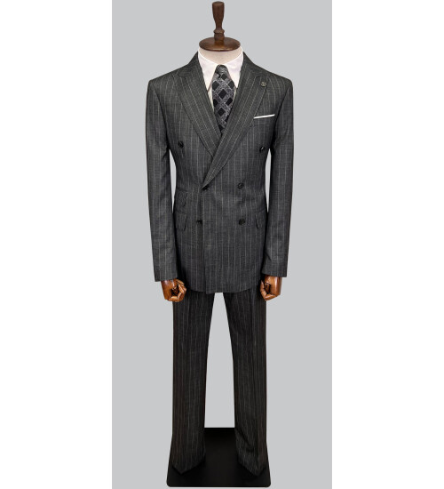 SUIT SARTORIA DARK GREY DOUBLE BREASTED SUIT 2894